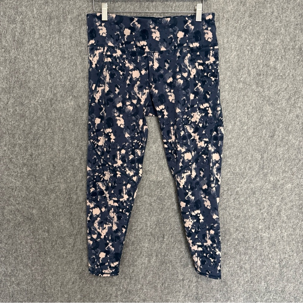 Sweaty Betty The Power 7/8 Leggings Blue Patch Print Size Large